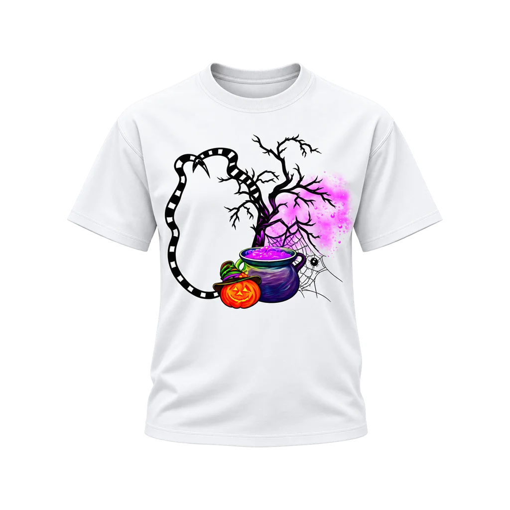 Beetlejuice Cauldron Pumpkin White T-Shirt