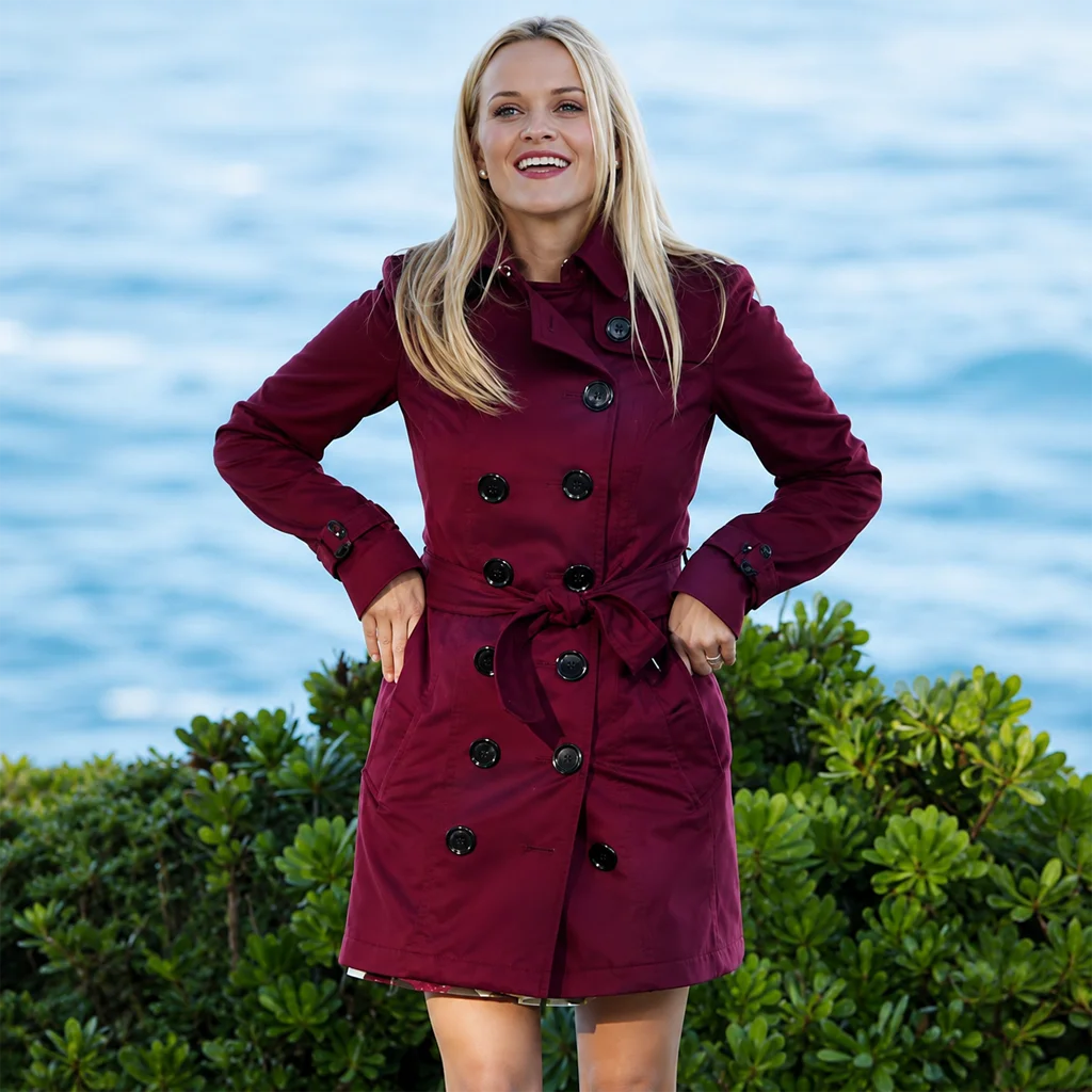 Big Little Lies Madeline Martha Mackenzie Cotton Trench Coat