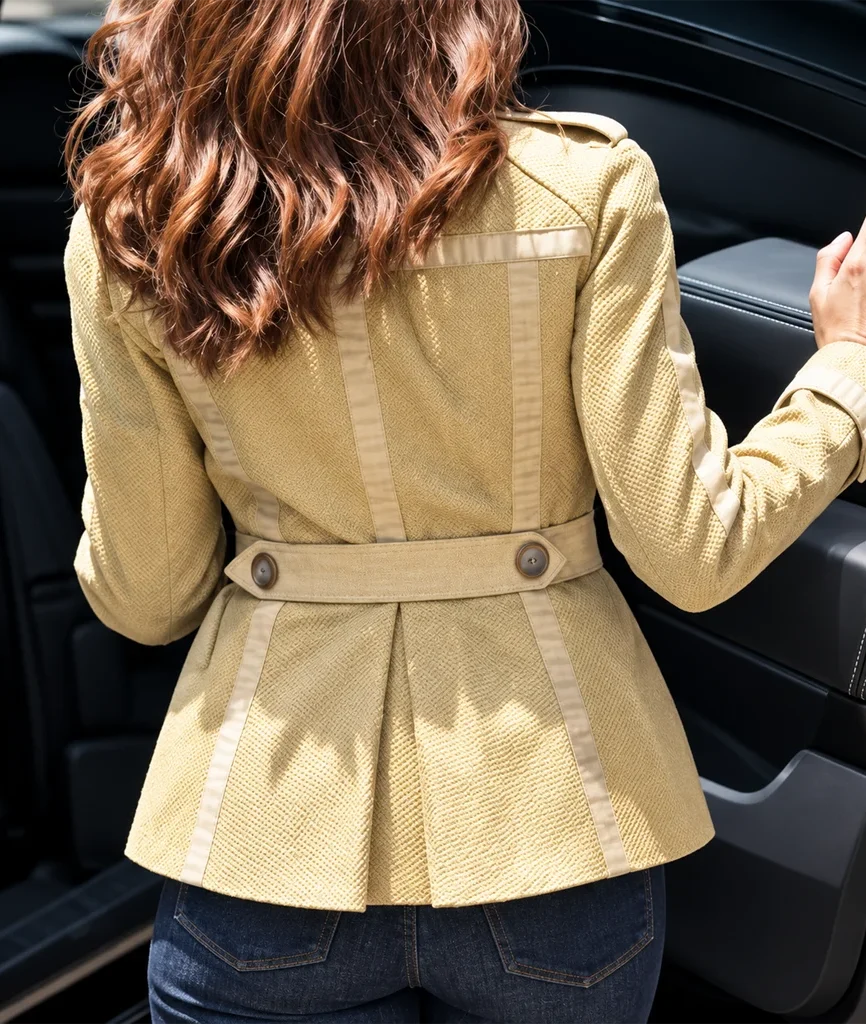 Captain America: Civil War Natasha Romanoff Beige Cotton Jacket
