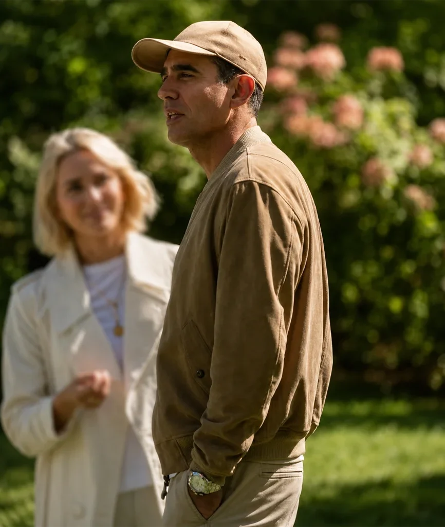 The Watcher Dean Brannock Beige Suede Bomber Jacket