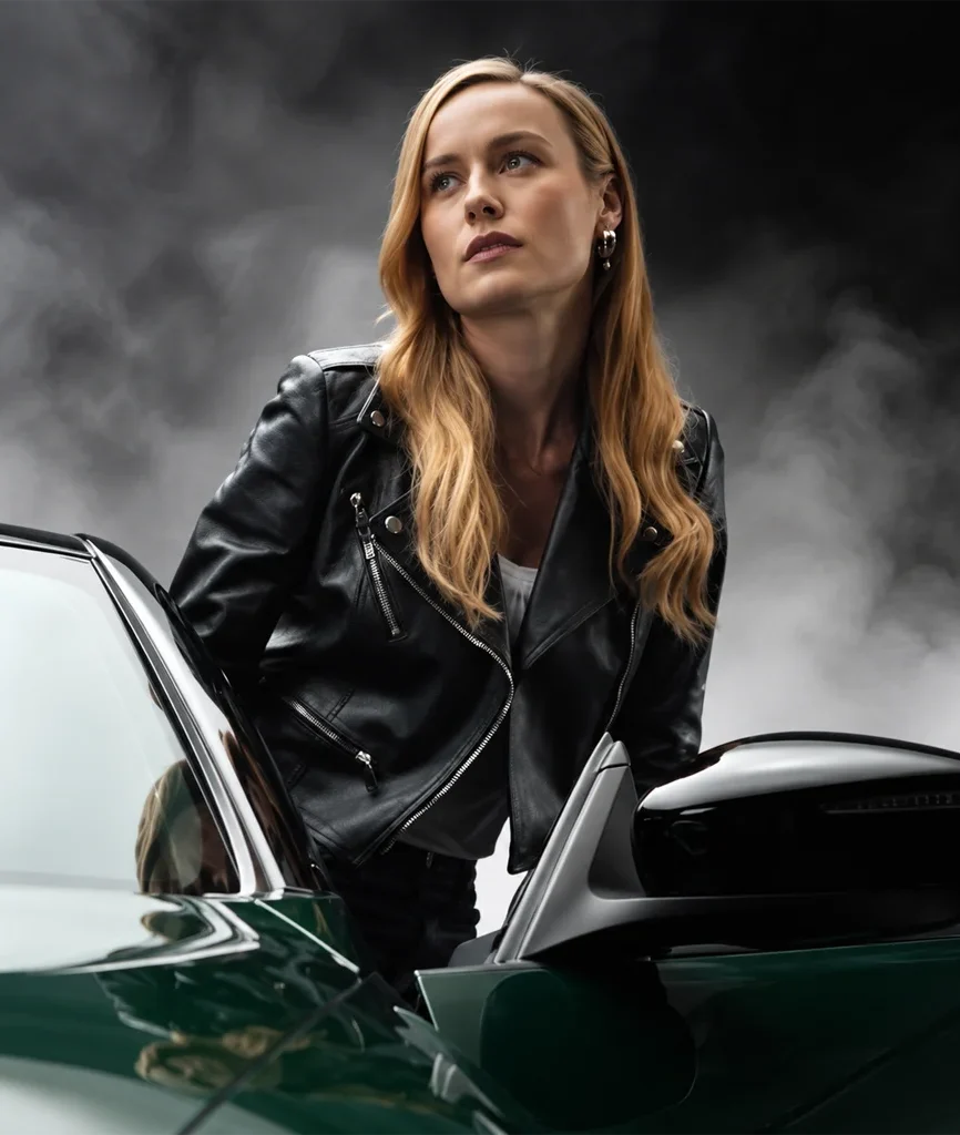 Fast X Brie Larson Tess Black Leather Biker Jacket