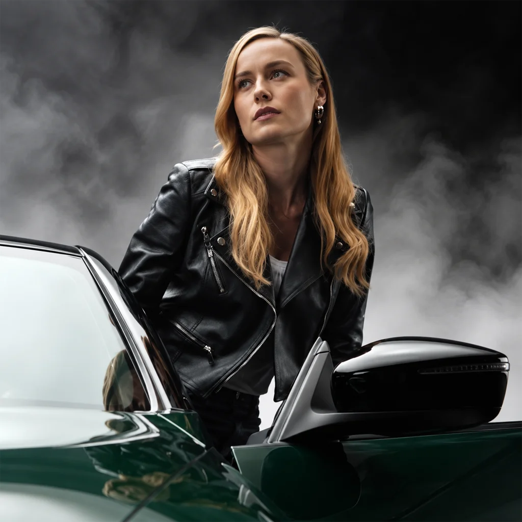 Fast X Brie Larson Tess Black Leather Biker Jacket