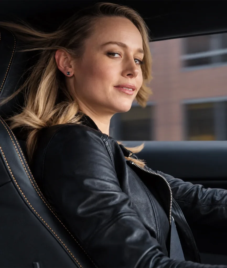 Fast X Brie Larson Tess Black Leather Biker Jacket