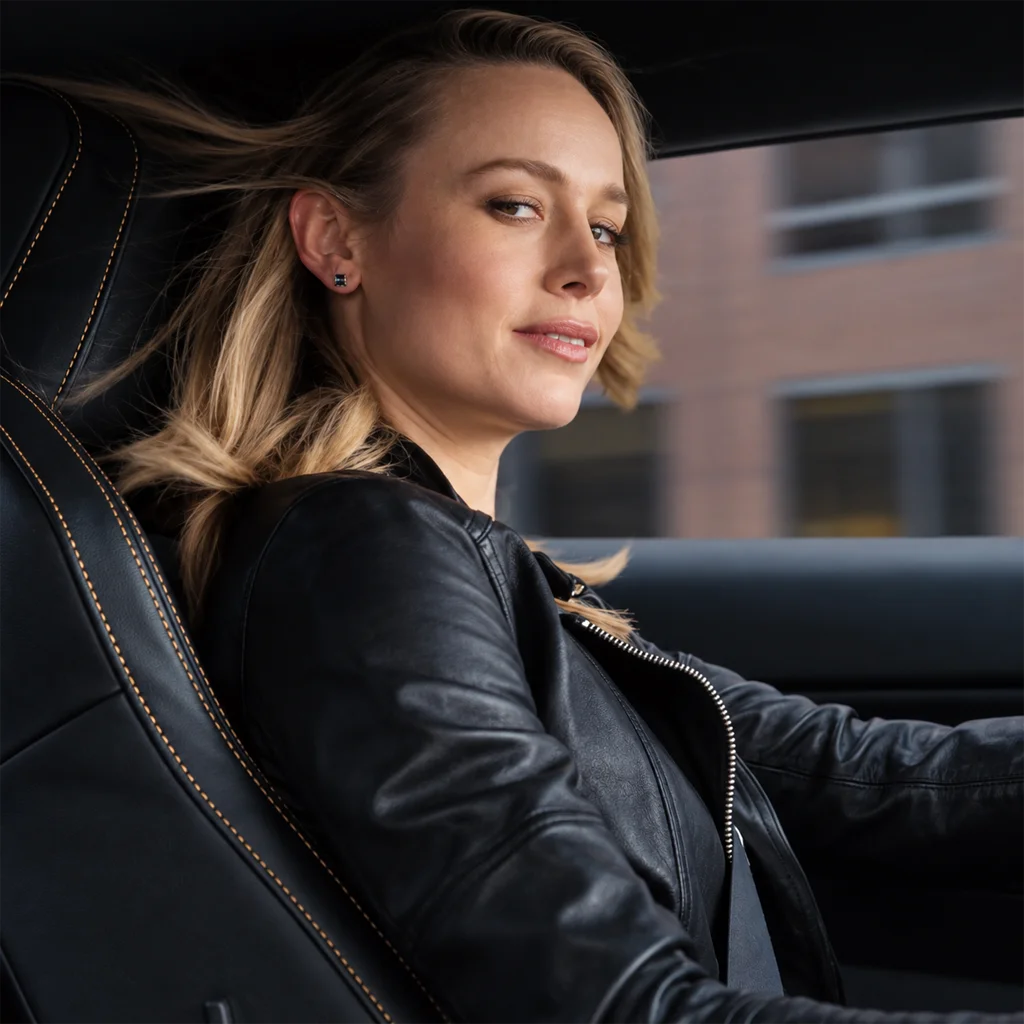 Fast X Brie Larson Tess Black Leather Biker Jacket