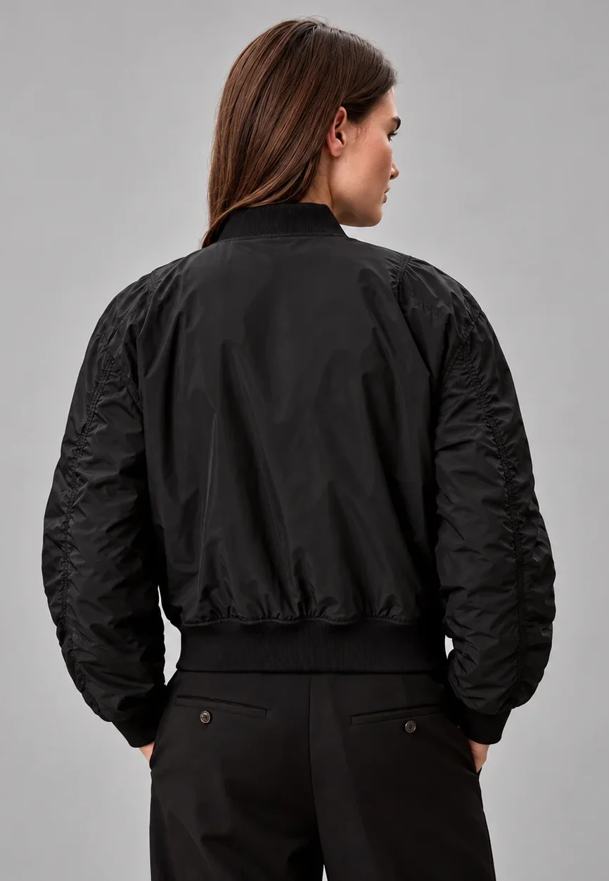 Calvin Klein Womens Lightly Padded Nylon Bomber Jacket