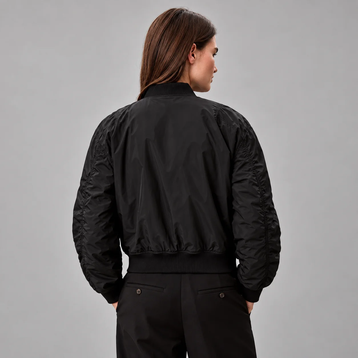 Calvin Klein Womens Lightly Padded Nylon Bomber Jacket