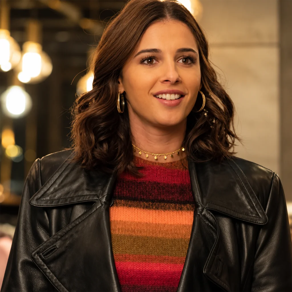 Elena Houghlin Charlie’s Angels Black Leather Coat