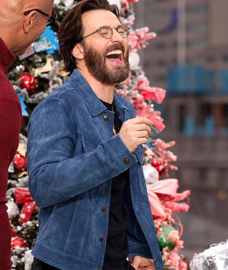 Chris Evans Red One Movie Event Suede Leather Jacket
