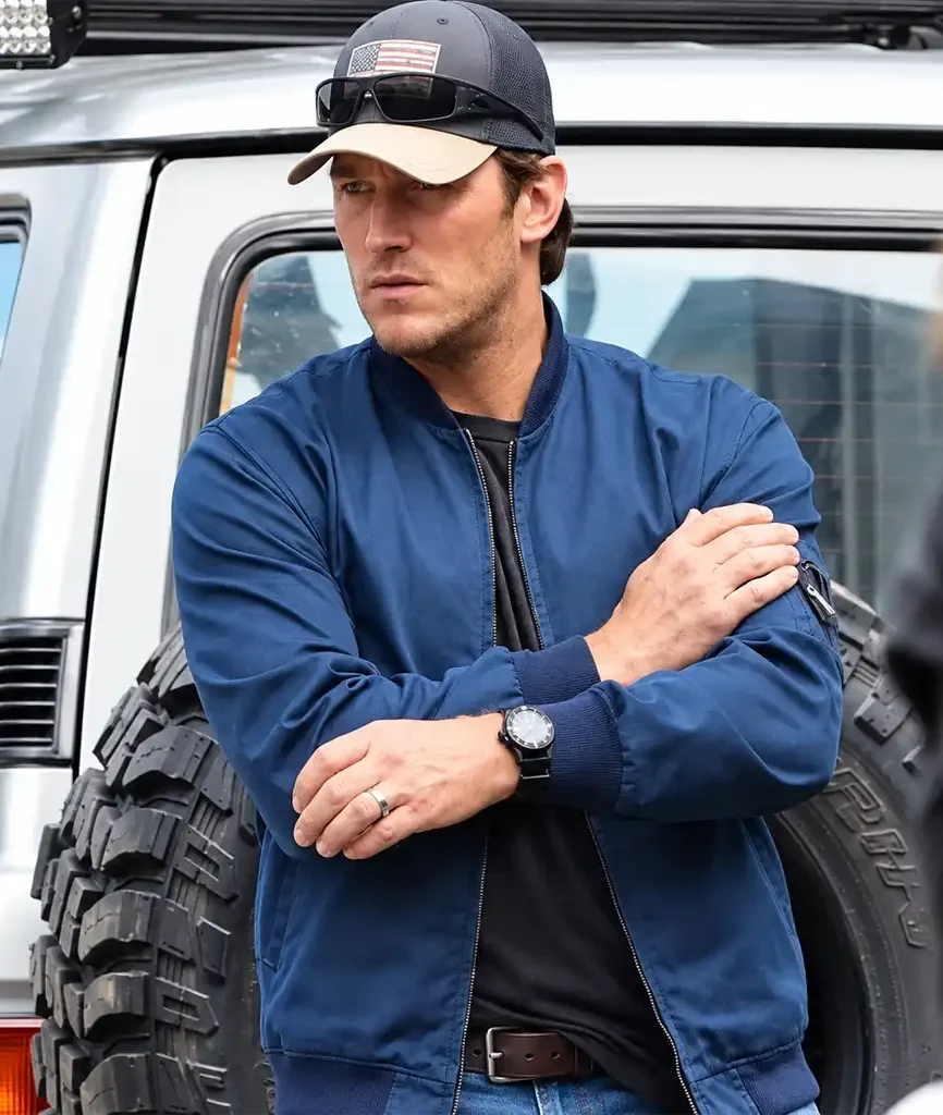 Chris Pratt The Terminal List James Reece Blue Bomber Jacket