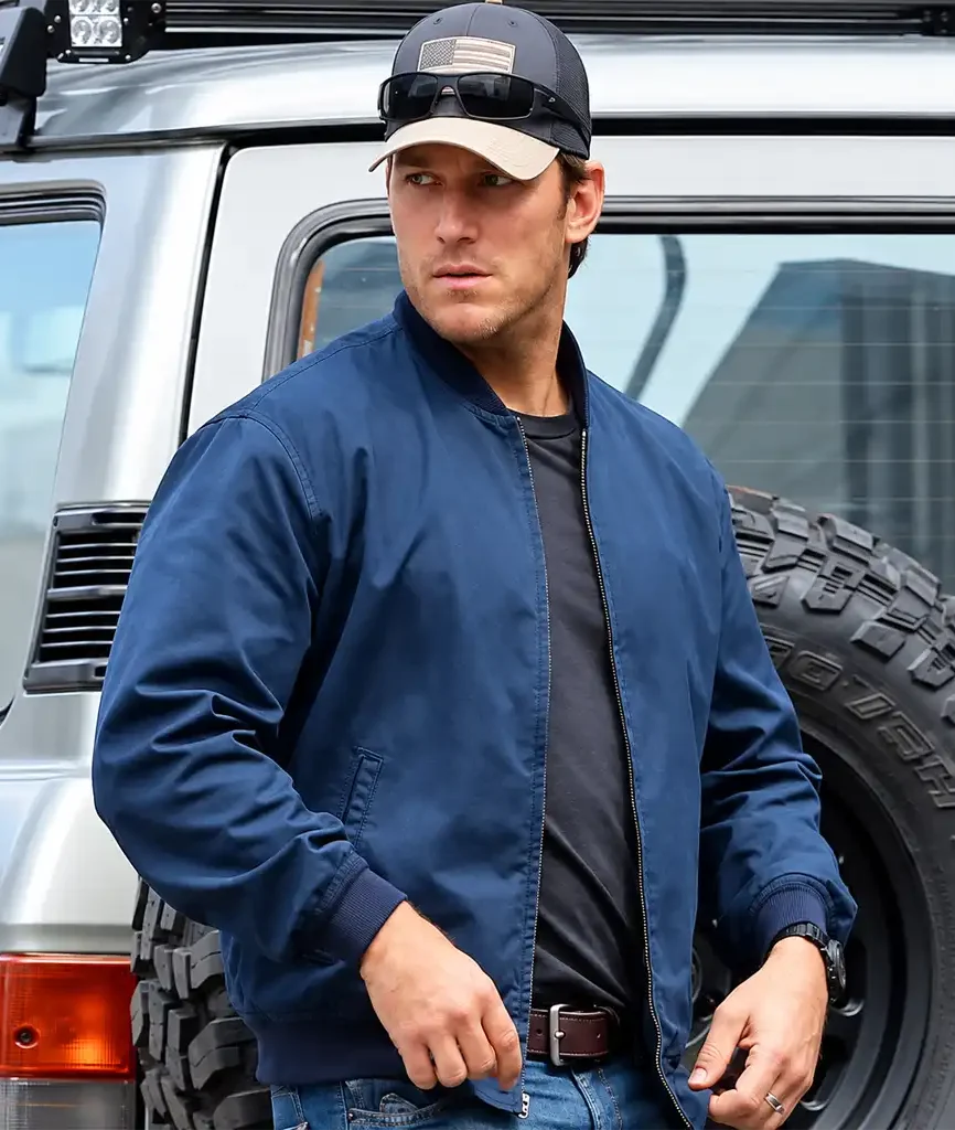 Chris Pratt The Terminal List James Reece Blue Bomber Jacket