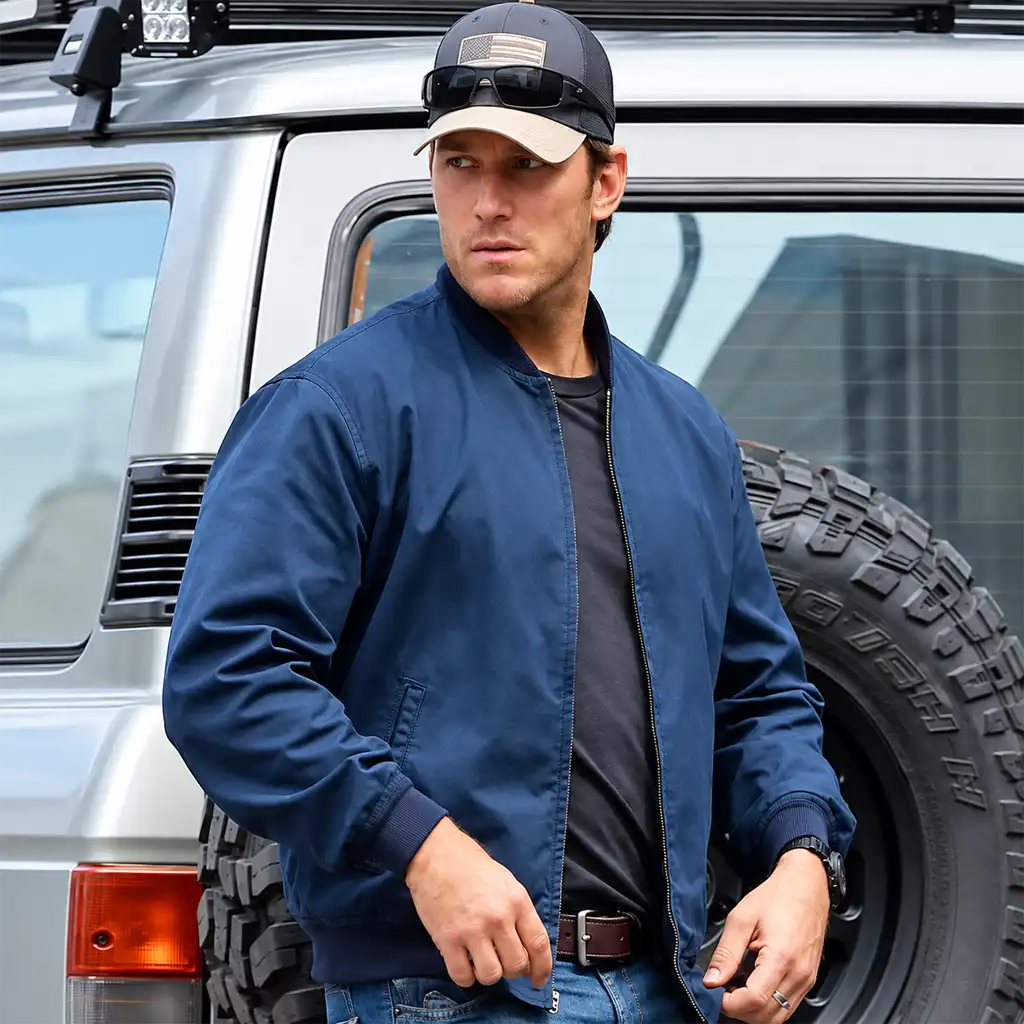 Chris Pratt The Terminal List James Reece Blue Bomber Jacket