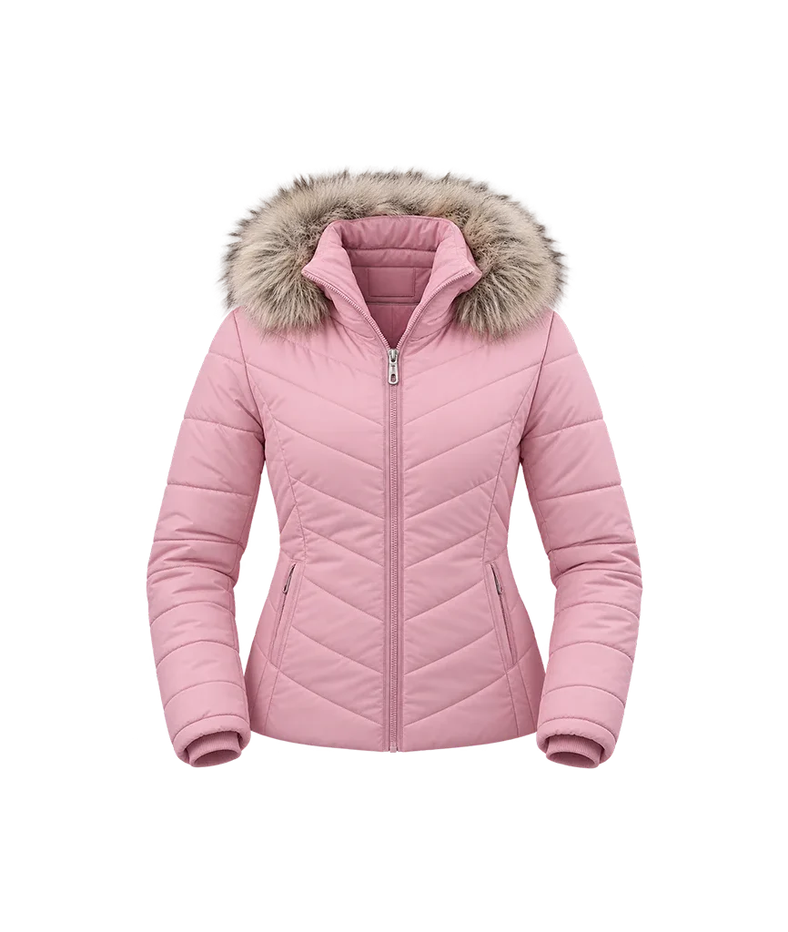 Christmas with the Campbells Brittany Snow Pink Puffer Jacket