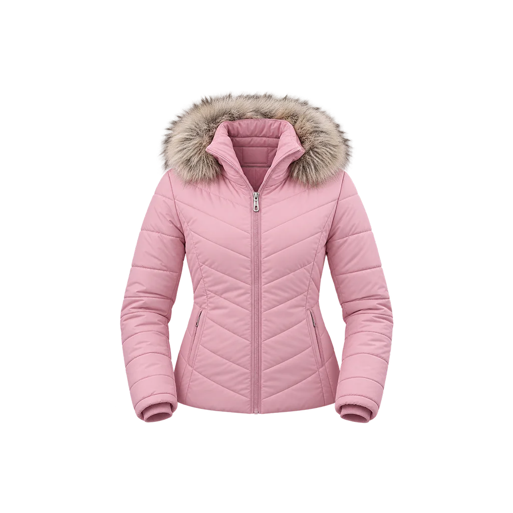 Christmas with the Campbells Brittany Snow Pink Puffer Jacket