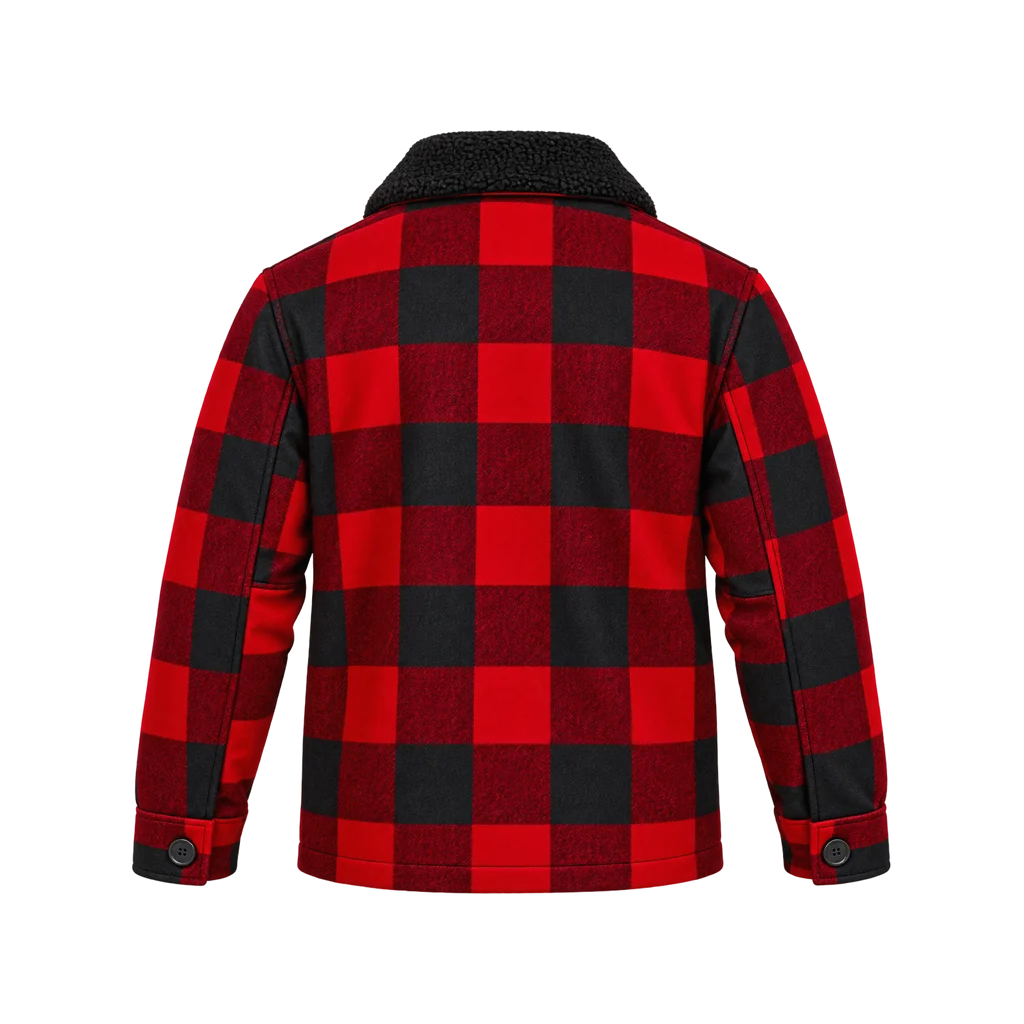 Christmas with the Campbells Justin Long Red Plaid Wool Jacket