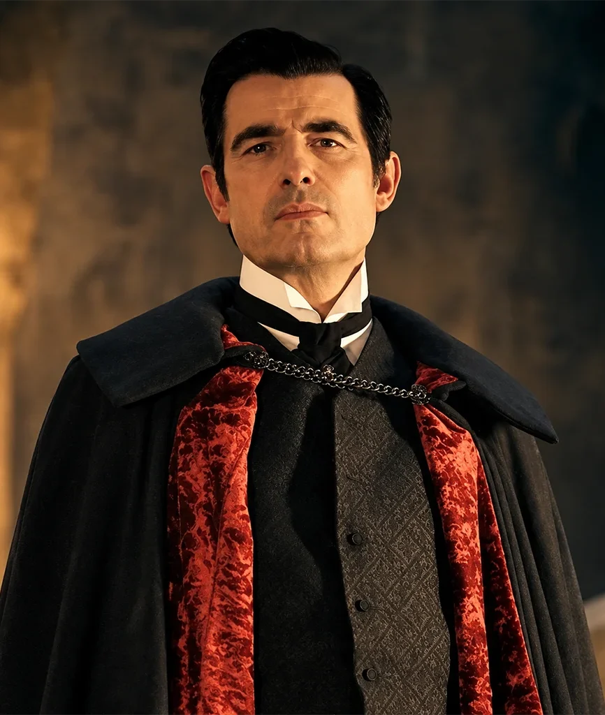 Dracula 2020 Claes Bang Black and Red Cape Coat