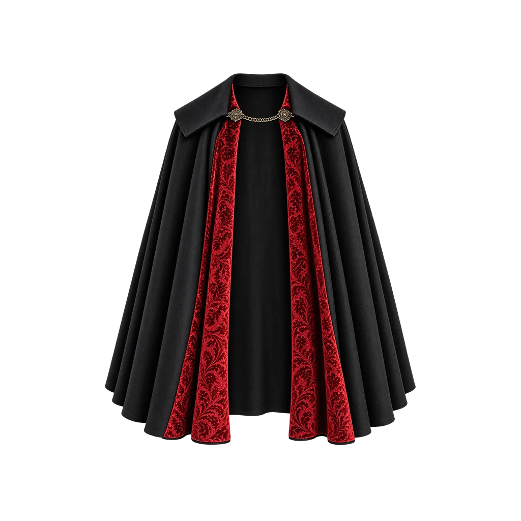 Dracula 2020 Claes Bang Black and Red Cape Coat