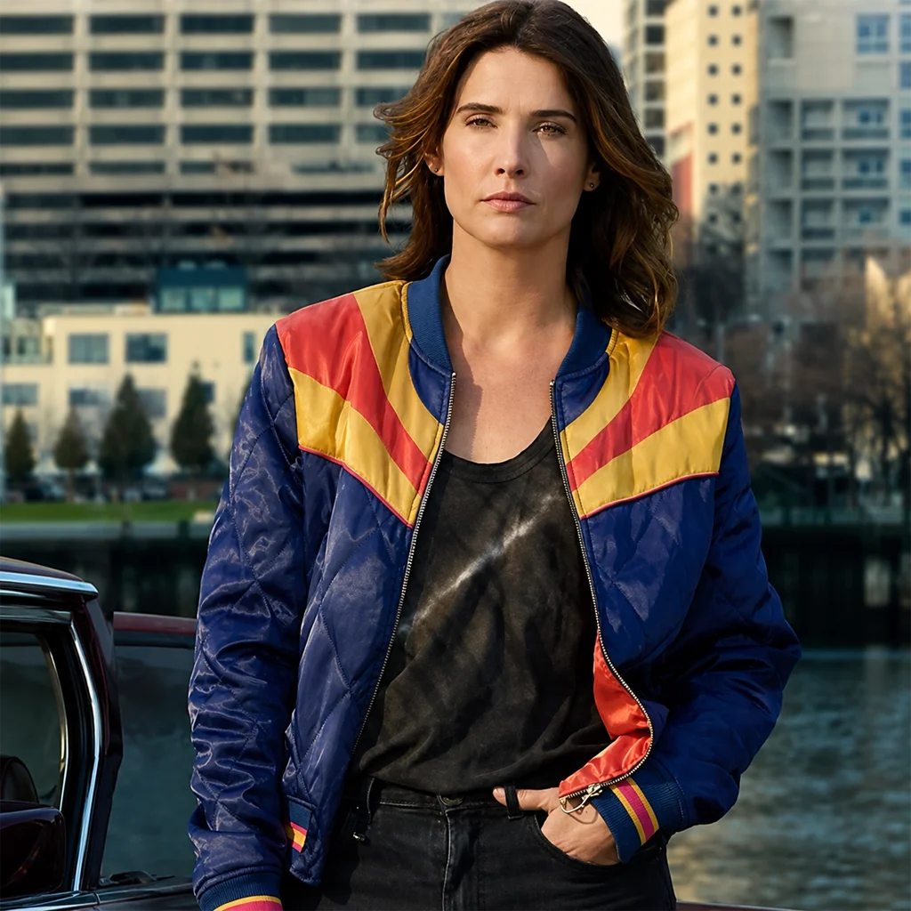 Cobie Smulders Stumptown Dex Parios Quilted Bomber Jacket