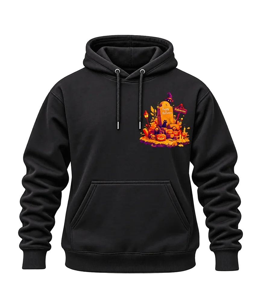 Coraline Happy Halloween Graveyard Dual-Print Black Hoodie