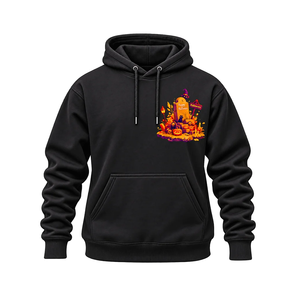 Coraline Happy Halloween Graveyard Dual-Print Black Hoodie