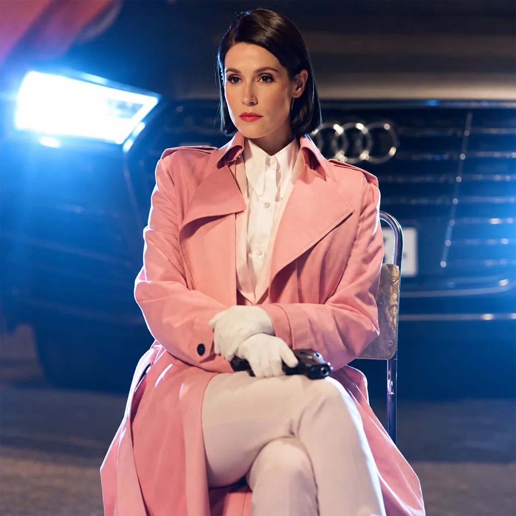 Dianne Harewood Culprits Season 1 Pink Trench Coat