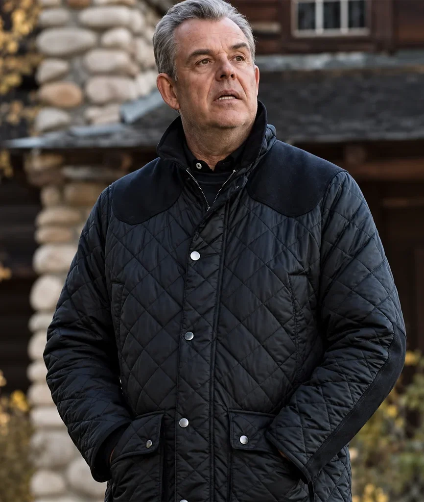 Yellowstone Dan Jenkins Danny Huston Black Quilted Jacket