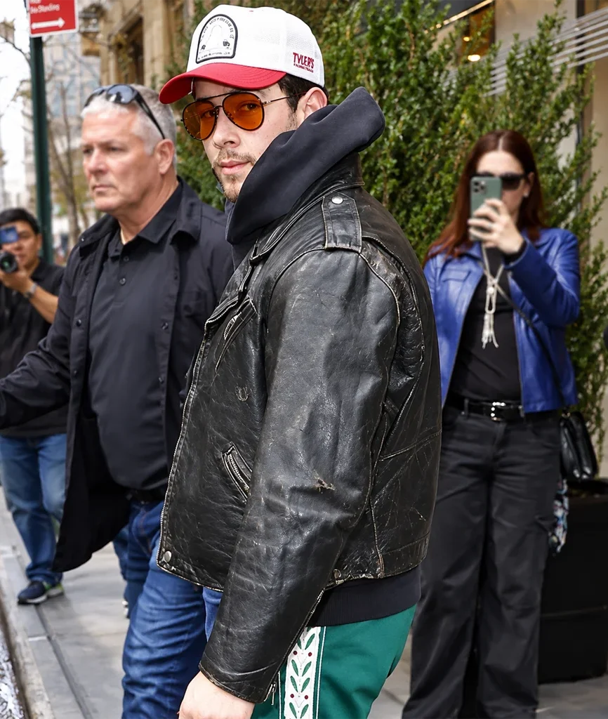 Danny Wilson Power Ballad Nick Jonas Black Biker Leather Jacket
