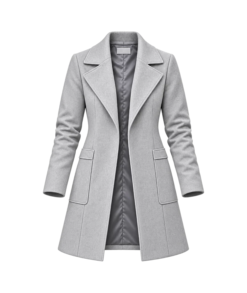 Dashing Home for Christmas Paniz Zade Light Grey Long Coat