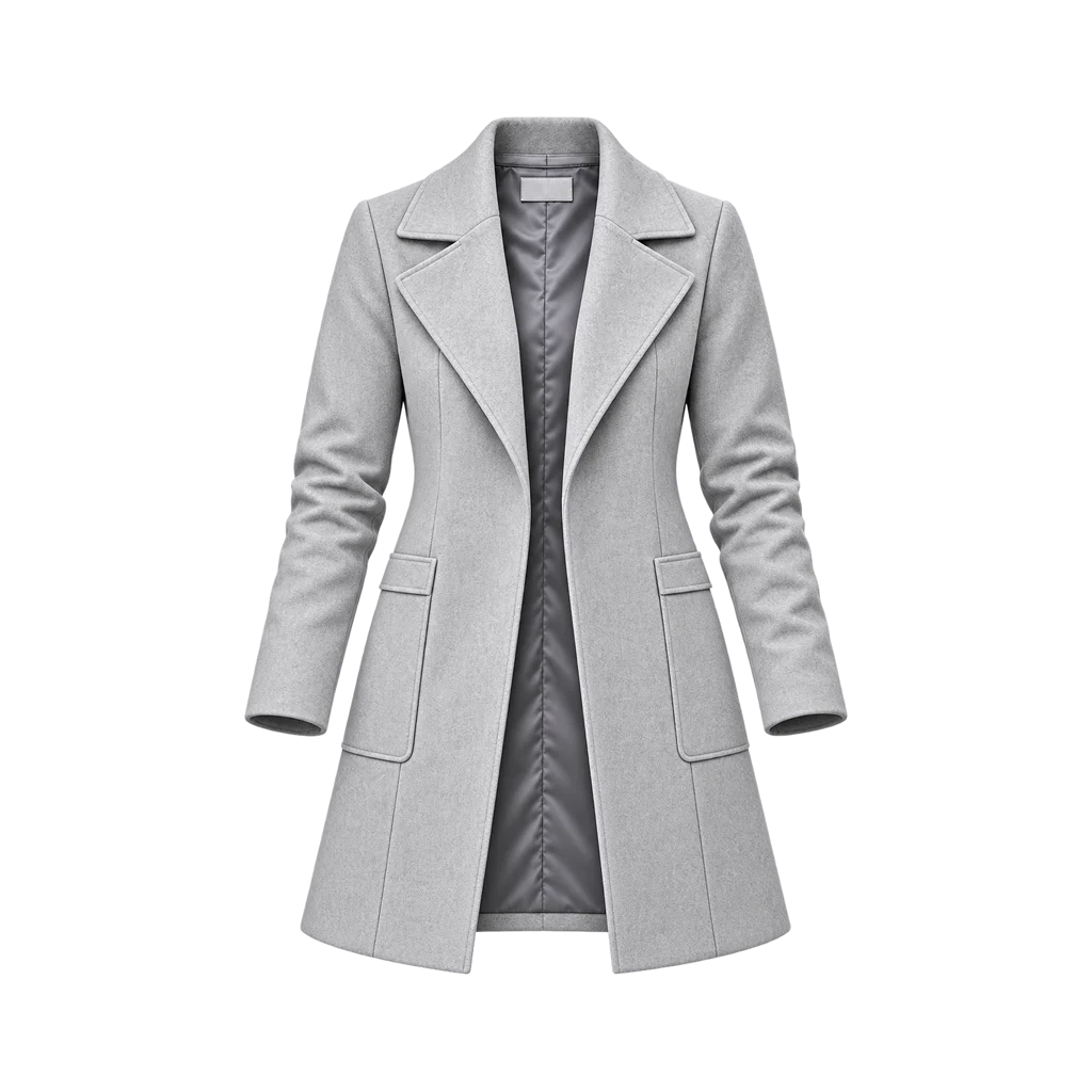 Dashing Home for Christmas Paniz Zade Light Grey Long Coat