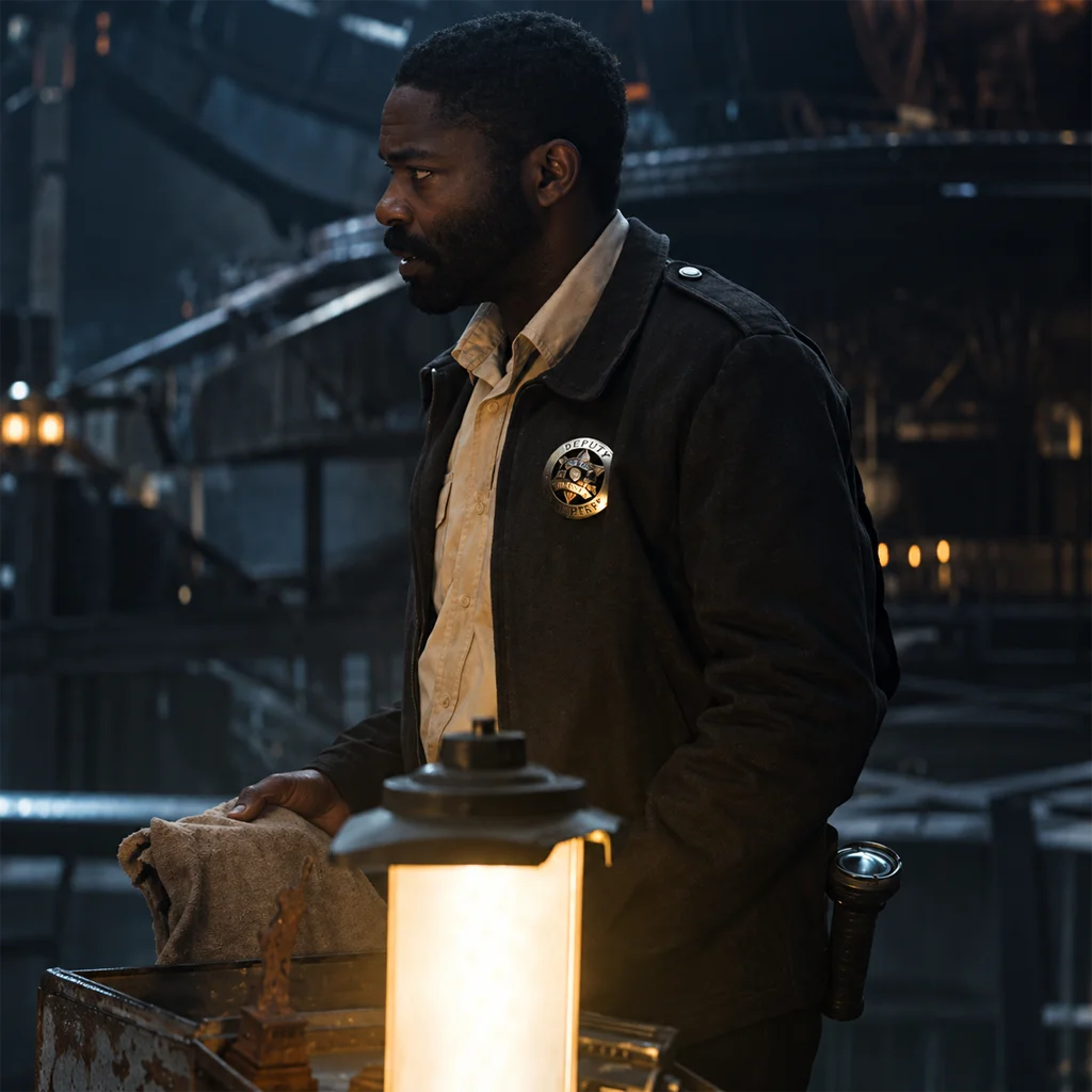 Sheriff Holston Silo David Oyelowo Cotton Brown Jacket