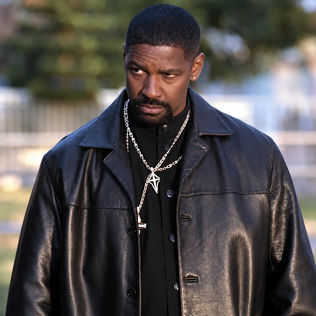 Denzel Washington Training Day Detective Alonzo Black Leather Coat