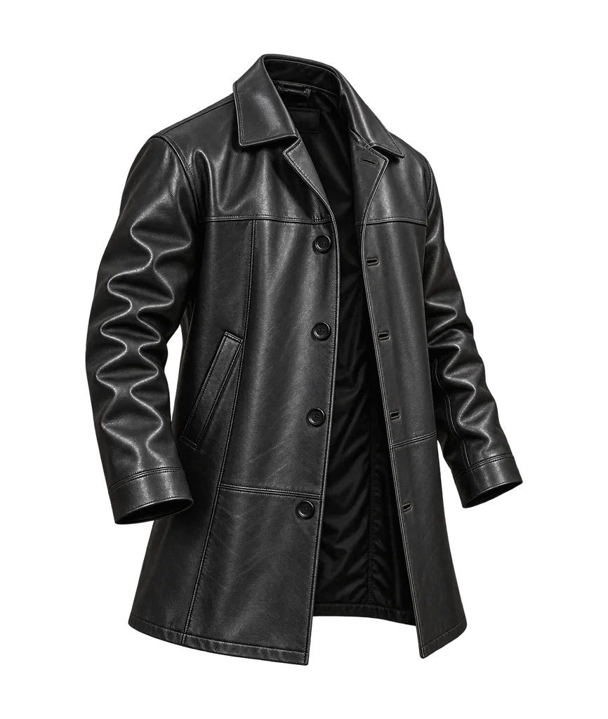 Denzel Washington Training Day Detective Alonzo Black Leather Coat