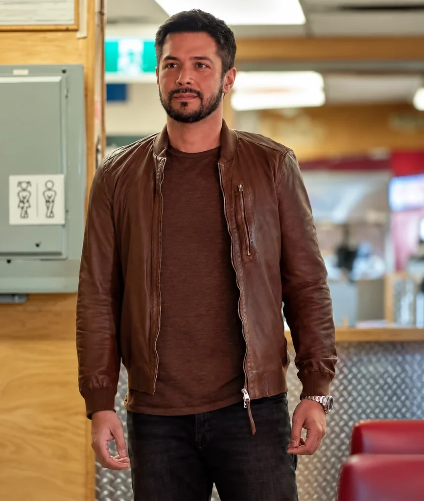 Diego Hearts in the Game Marco Grazzini Brown Leather Jacket