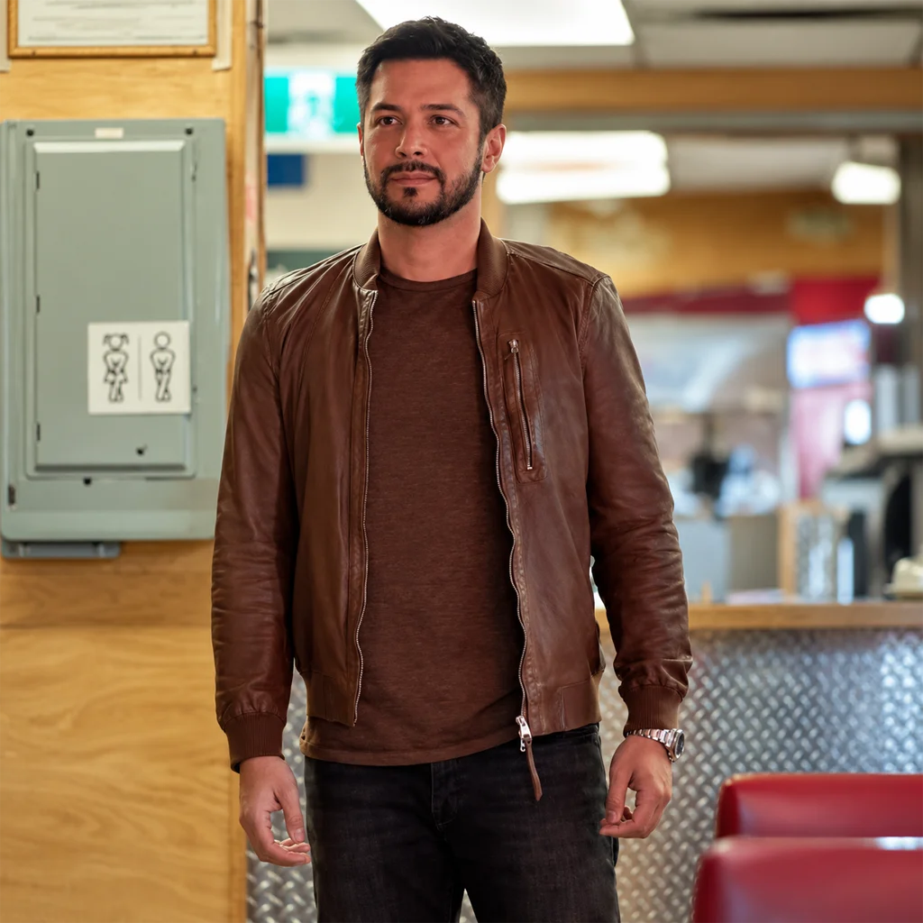 Diego Hearts in the Game Marco Grazzini Brown Leather Jacket