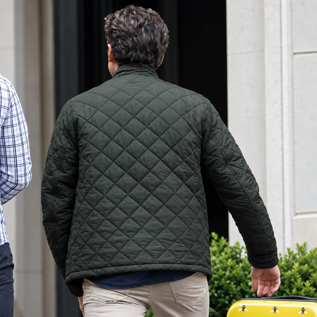 Patrick Dempsey Disenchanted Olive Quilted Jacket