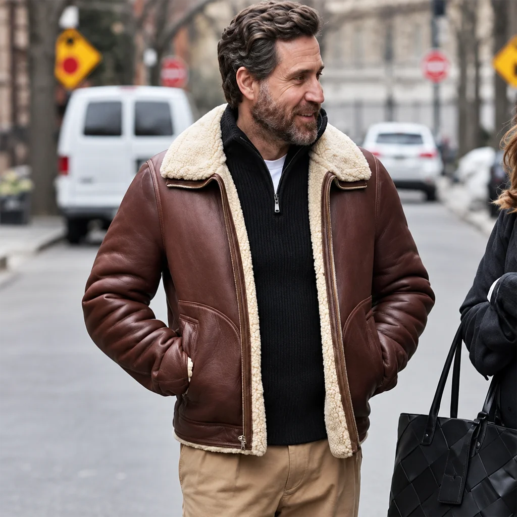 Dr. Paolo Macchiarini Dr. Death Season 2 Brown Shearling Jacket