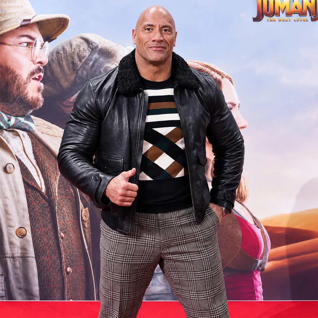 Dwayne Johnson Jumanji The Next Level Black Leather Jacket