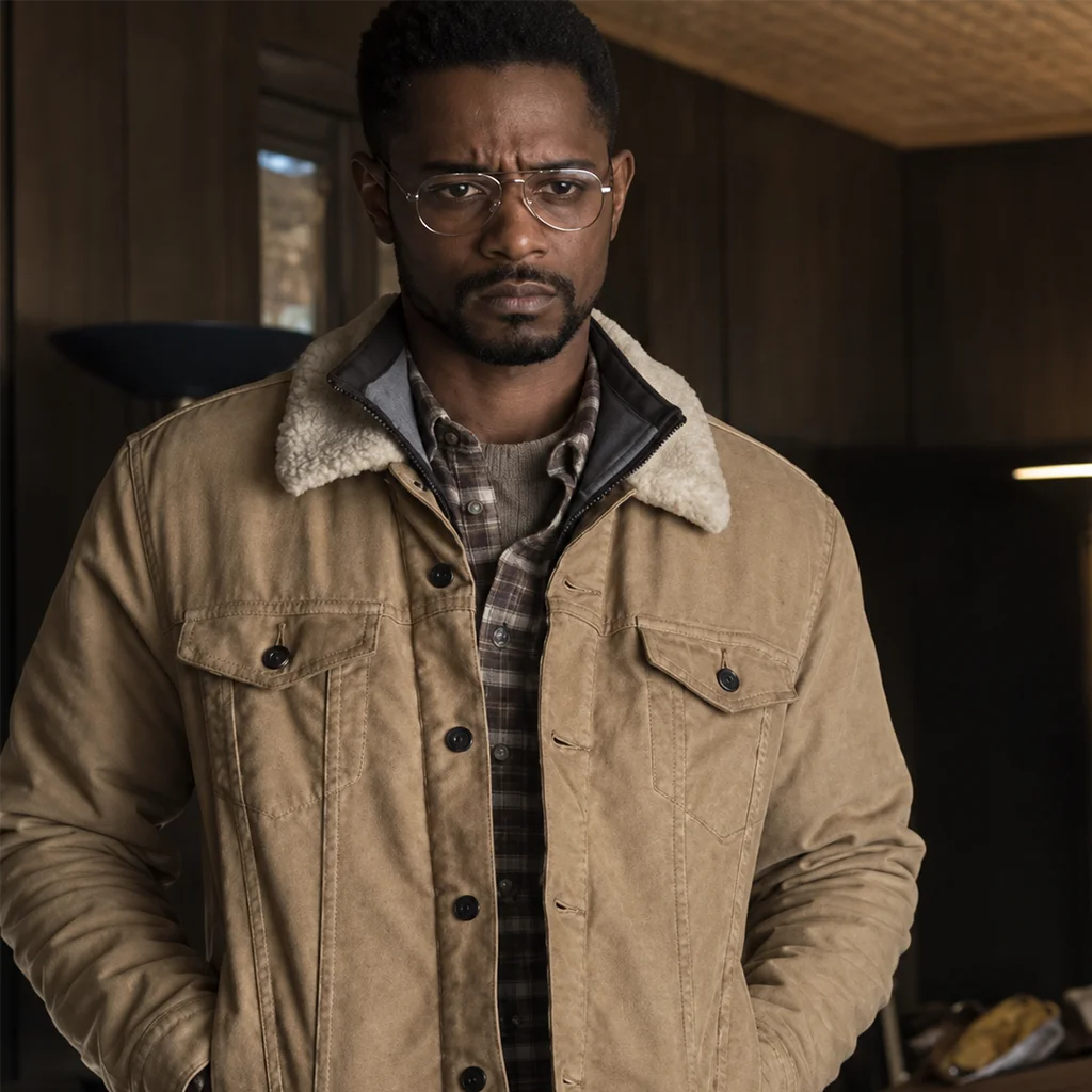 The Girl in the Spider’s Web Lakeith Stanfield Brown Cotton Jacket