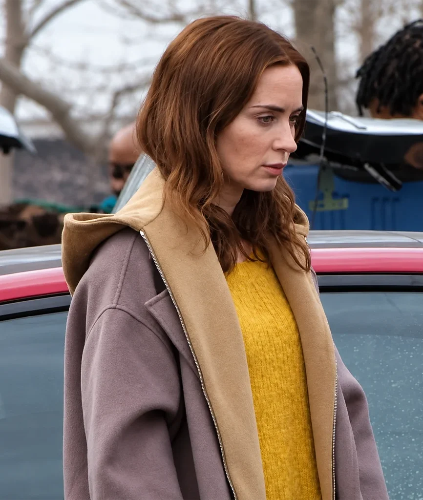 Margaret Fairchild Disclosure Day Emily Blunt Grey Wool Coat
