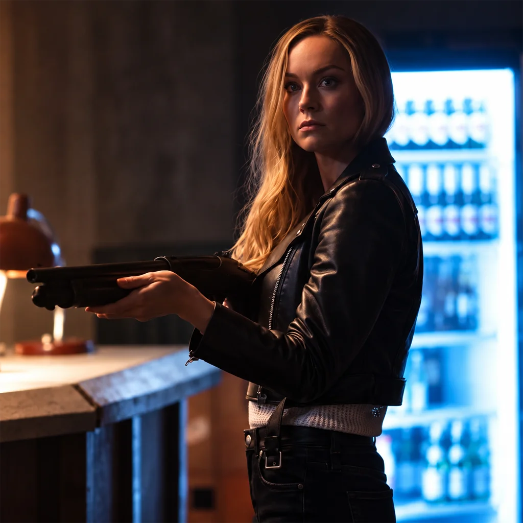 Fast X Brie Larson Tess Black Leather Biker Jacket