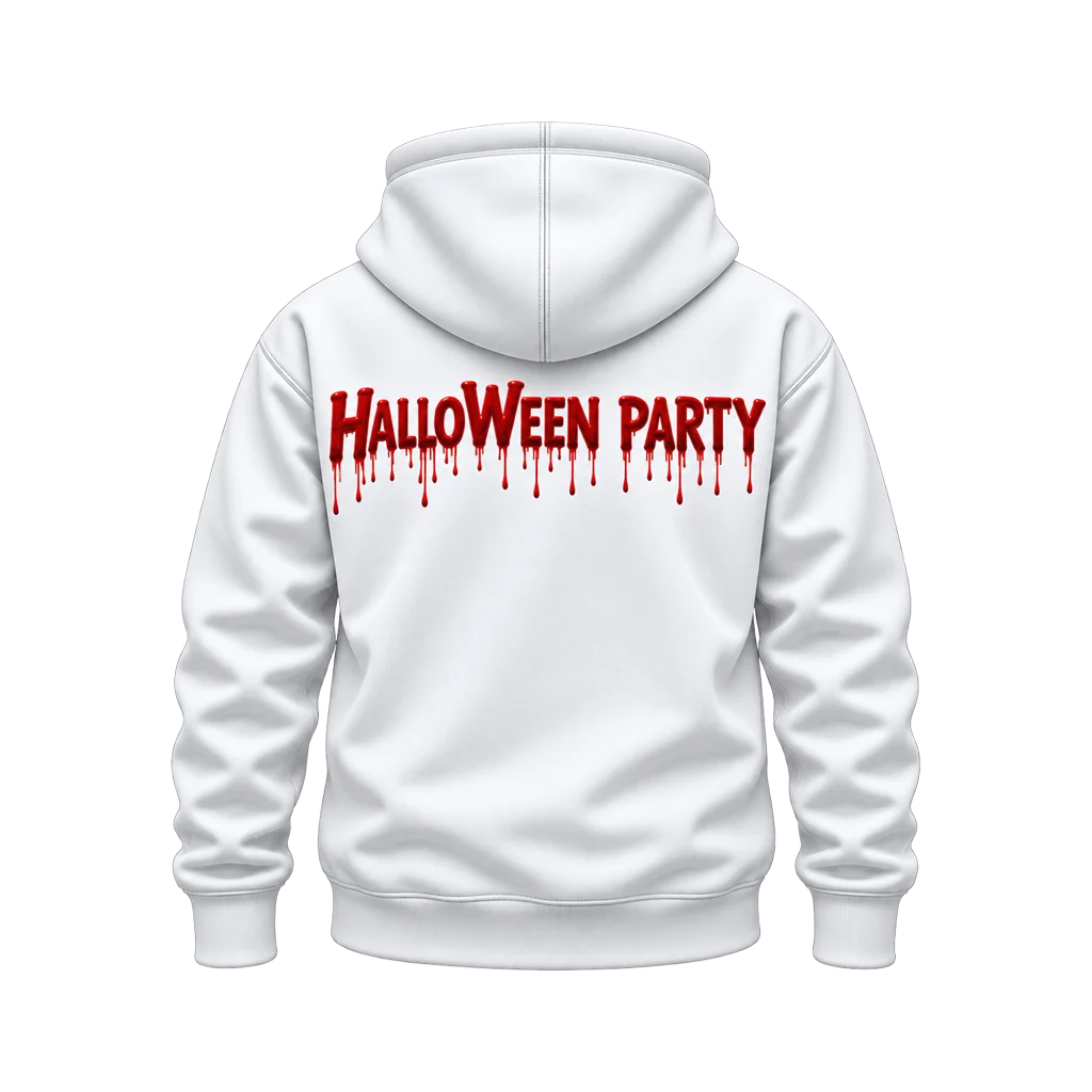 Friday the 13th Halloween Party Drip Dual-Print White Hoodie
