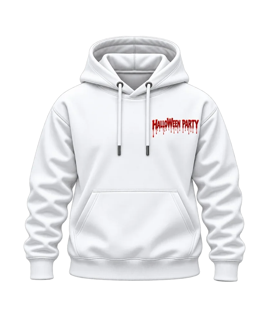 Friday the 13th Halloween Party Drip Dual-Print White Hoodie