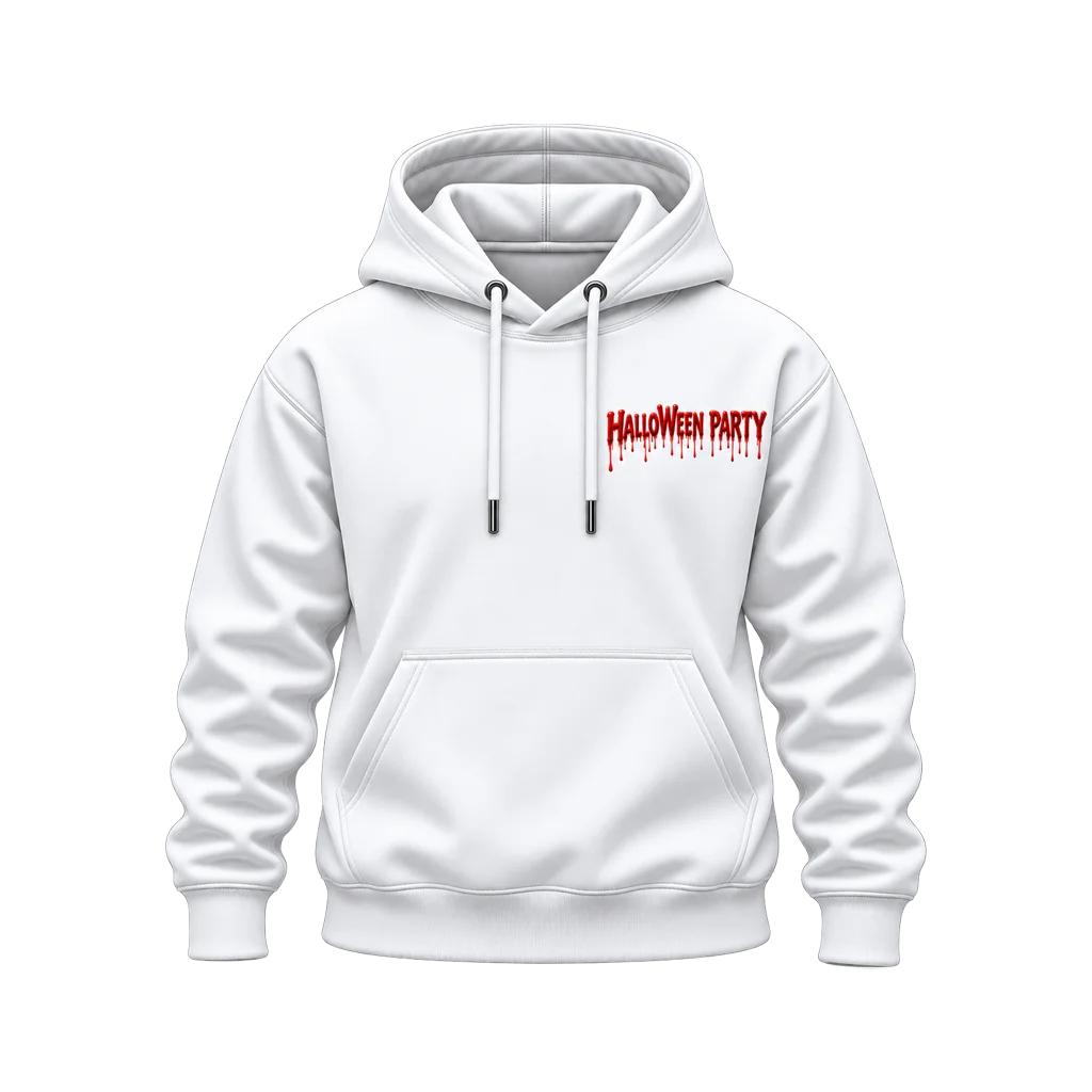Friday the 13th Halloween Party Drip Dual-Print White Hoodie