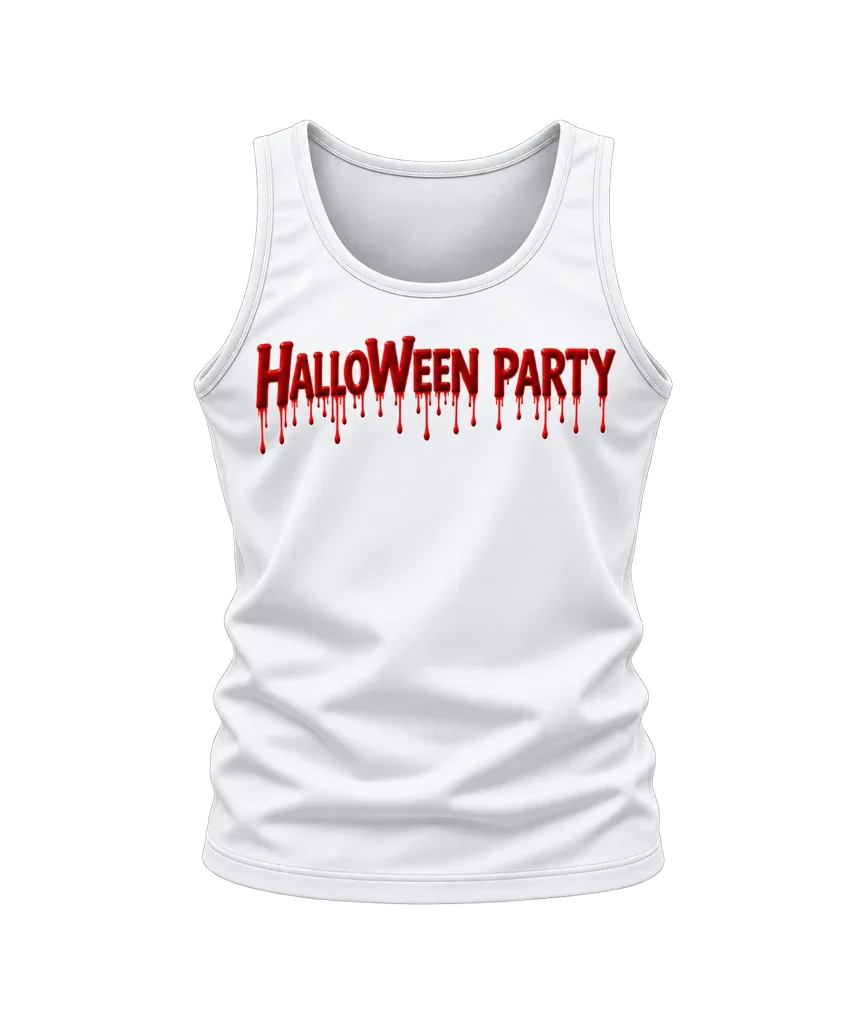 Friday the 13th Halloween Party Drip White Tank Top