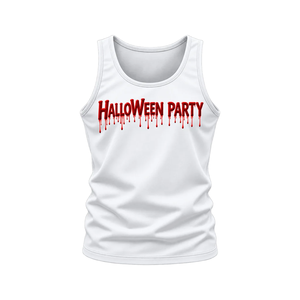 Friday the 13th Halloween Party Drip White Tank Top