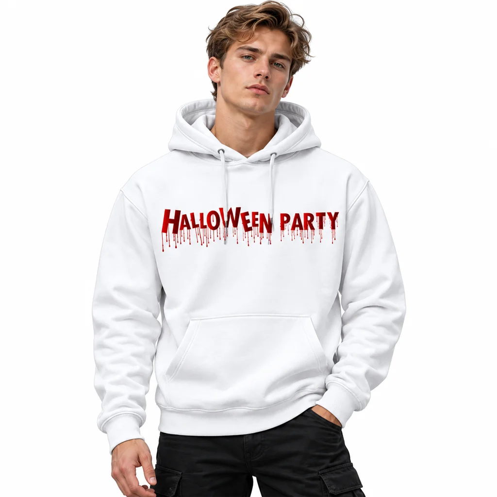 Friday the 13th Halloween Party Drip White Hoodie