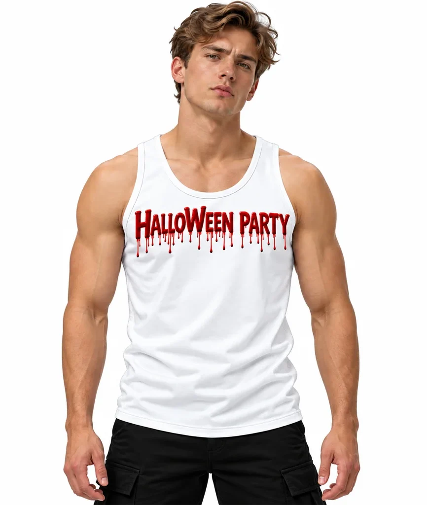 Friday the 13th Halloween Party Drip White Tank Top