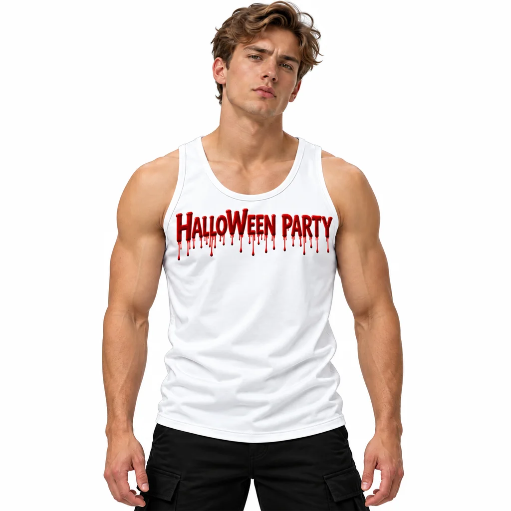 Friday the 13th Halloween Party Drip White Tank Top
