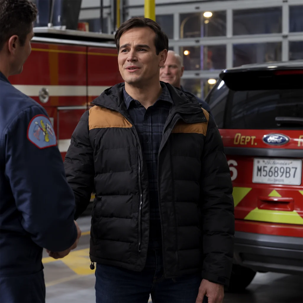 Blake Gallo Chicago Fire Black Puffer Jacket