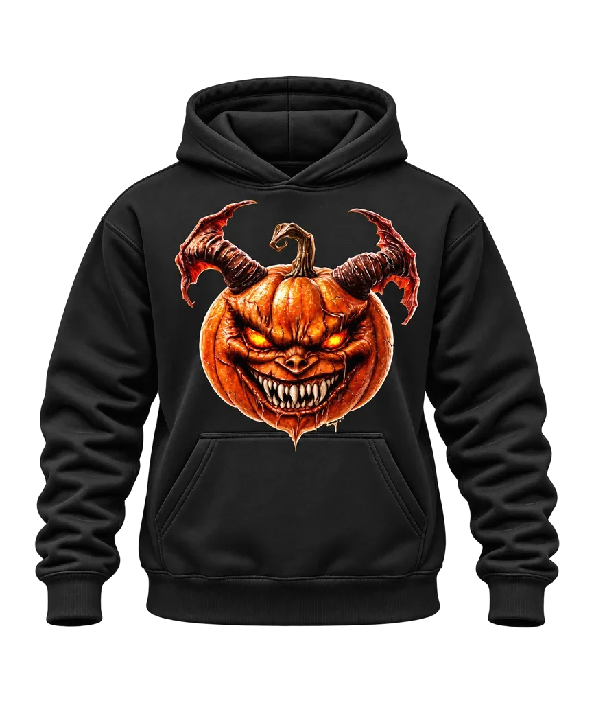 Ghost Rider Demonic Pumpkin Black Hoodie
