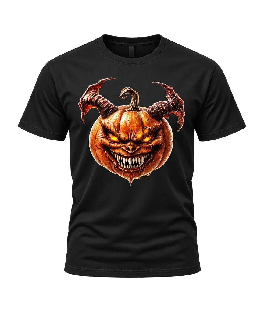 Ghost Rider Demonic Pumpkin Black T-Shirt